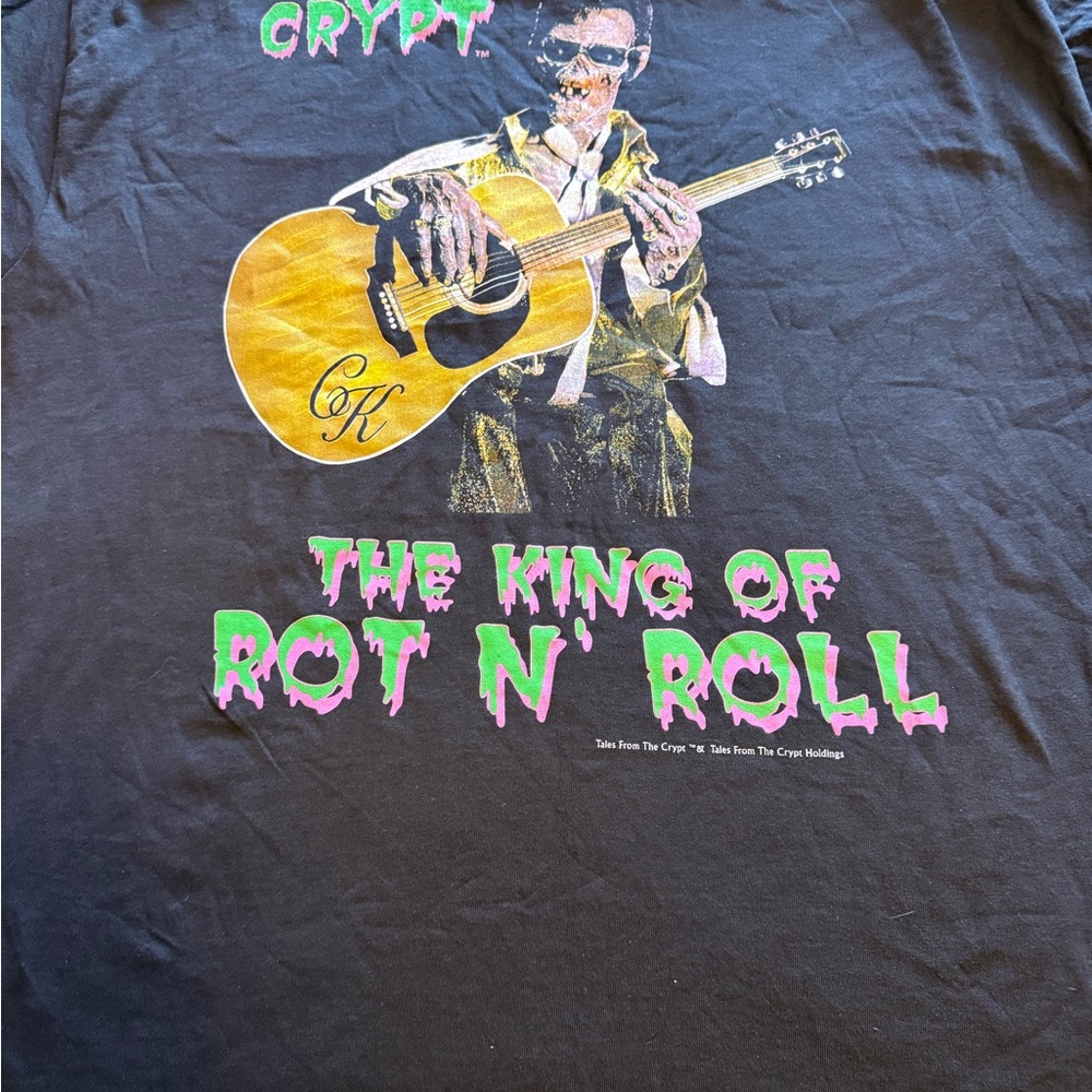 Delta Black "Tales From The Crypt" Short Sleeve Tee with Green and Pink Graphic